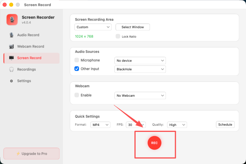 Recording Mac screen with system audio capture using Yfli Screen Recorder